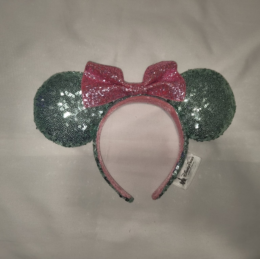 Disney Parks Glittery Mint Minnie Ears